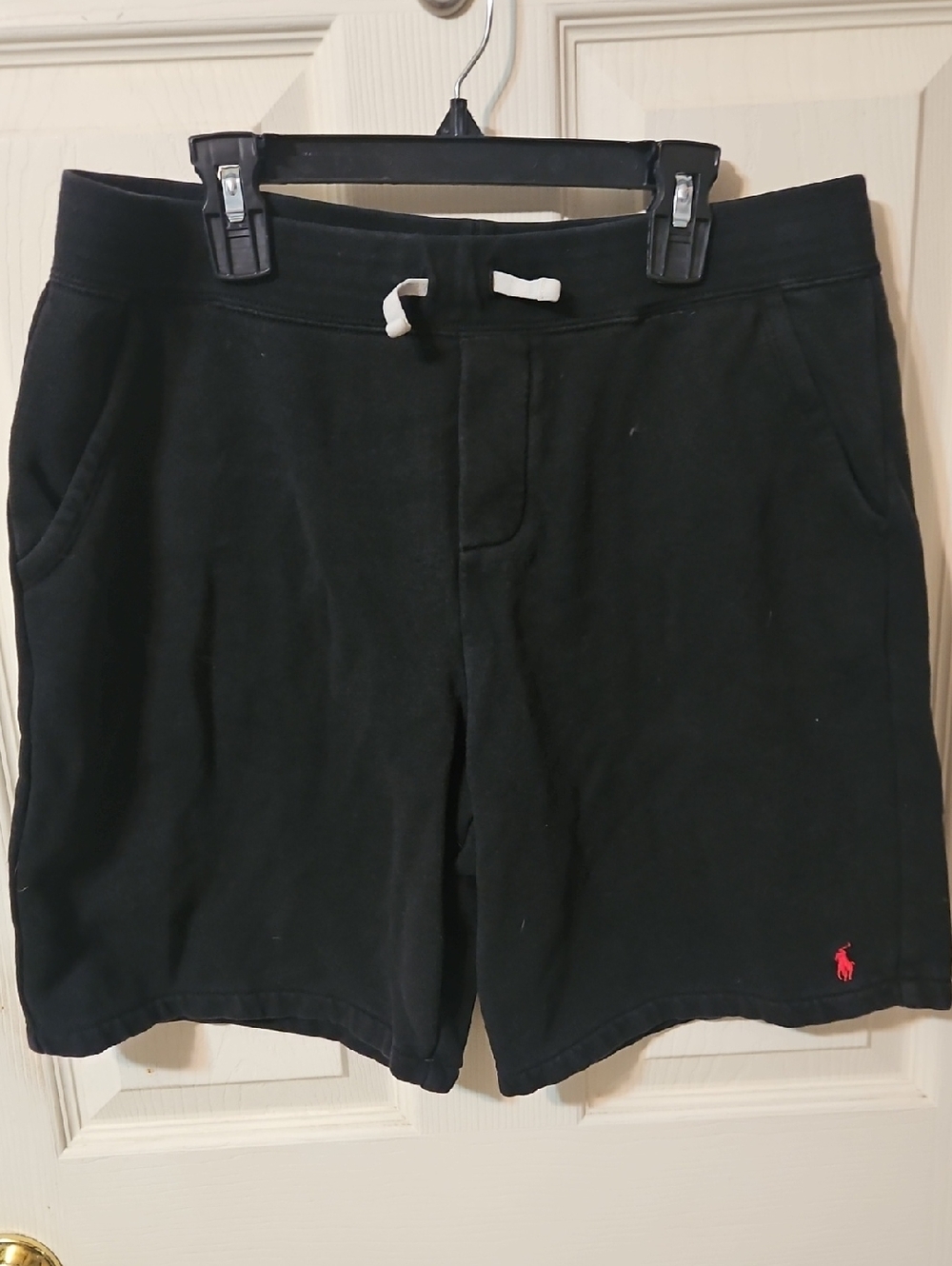Polo by Ralph Lauren Black Athletic Cotton Drawstring Shorts with Red Polo